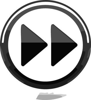 Fast Forward Play Button Icon Symbol for Music and Controls vector
