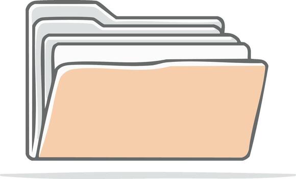 Illustration of a folder with some documents inside. image for design purposes. Archive vector