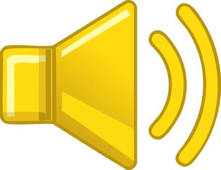 Golden Speaker with Sound Waves Illustration Media Playback Notification and Communication Concept for Audio Volume Level Control vector