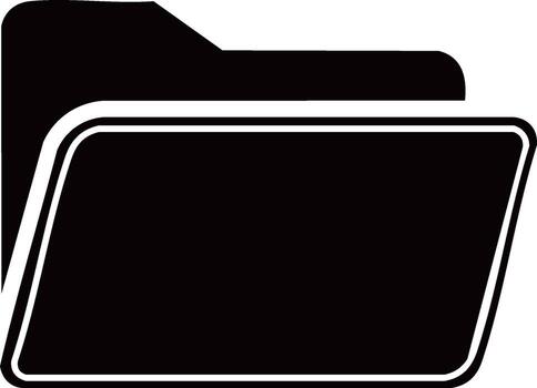 Classic black file folder icon representing data management and organization vector