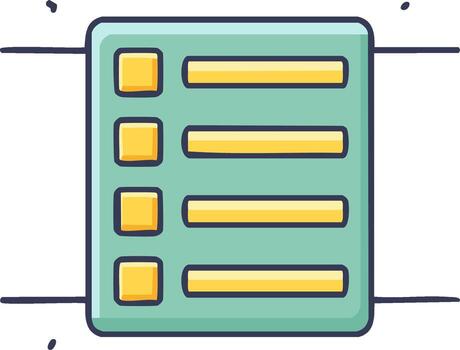 Cute Hand Drawn Checklist Icon for Task Management, To Do Lists, and Productivity Planning vector