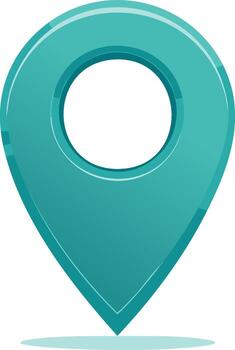 illustration of a glossy 3D location pin icon for maps and GPS vector