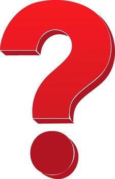 Red Question Mark Symbol in Bold Simple Design Uncertainty Inquiry FAQ Sign vector