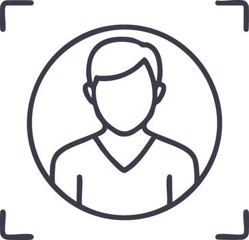 Generic User Icon in Circle with Targeting Brackets for Profile or Interface Design vector