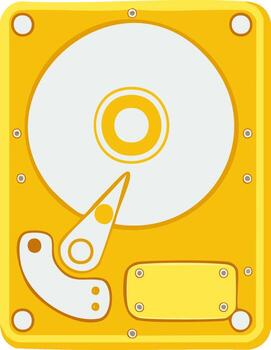 Stylized Hard Disk Drive Computer Data Storage Component Illustration vector
