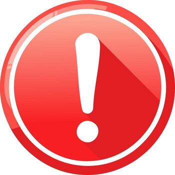 rojo exclamación marca icono para advertencia alerta peligro información y atención plano diseño símbolo vector