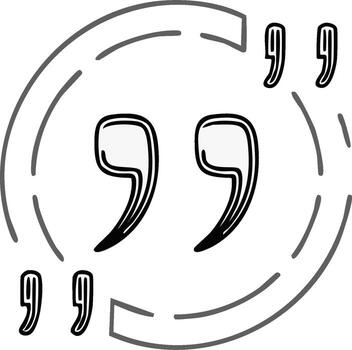 Quotation Mark Design Graphic Element Round Quote Frame Blank Outline vector