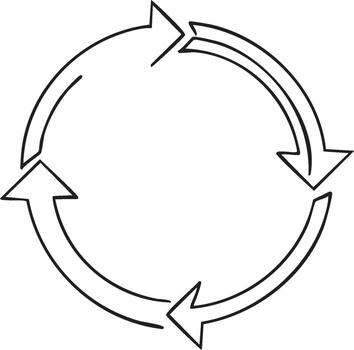 Circular Arrow Diagram Continuous Loop Simple Illustration Design vector