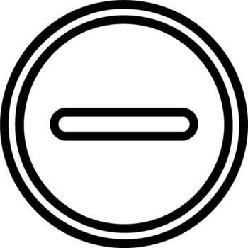 Subtract Icon in Circle, Remove Sign, Delete Button, Outline Style, Negative Symbol vector