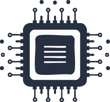 digital pastilla procesador gráfico con circuito tablero conexiones y resumen datos líneas vector