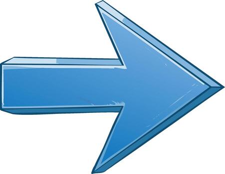 aislado señalando azul flecha ilustración representando navegación y dirección vector