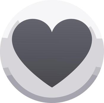 Gray heart shape icon within a circular frame on white background vector
