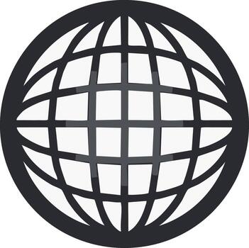 Stylized Globe Network Communication Abstract Icon vector