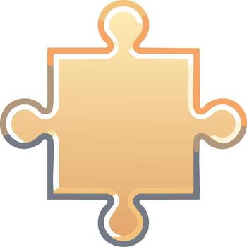 Single Puzzle Piece With Gradient Colors And Outline vector