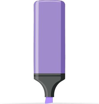 Illustration of a Single Violet Highlighter Marker for Emphasizing Text or Highlighting, with Gray Accents vector
