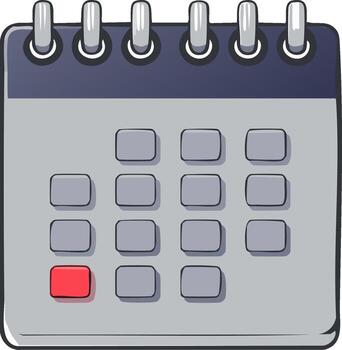 Simple cartoon desk calendar with a red marked day highlighting a date event vector