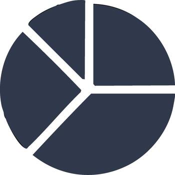 tarta gráfico gráfico mostrando secciones para datos representación y visualización vector