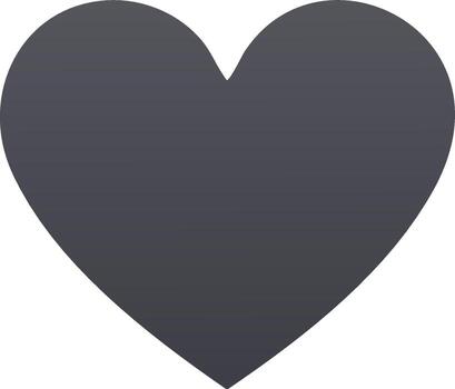 Monochromatic Heart Shape Symbol with Smooth Gradient Fill vector