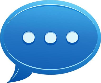 azul habla burbuja con Tres puntos representando mecanografía estado o comunicación vector