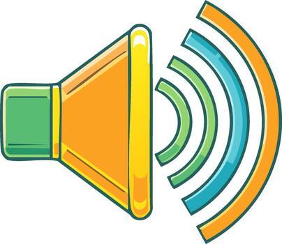 Loudspeaker Sound Waves Icon for Audio Systems Communication and Media Volume vector