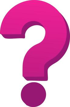 Bold Fuchsia Question Mark Symbol, Isolated, Curiosity, Doubt and Uncertainty vector