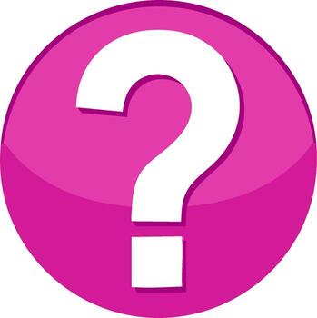 Question mark icon on a pink glossy button concept of answer searching solution vector