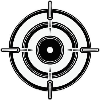 Precision Aiming Target With Reticle And Bullseye Focus vector