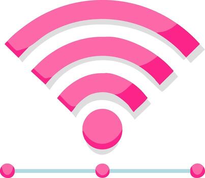 Pink WiFi signal strength indicator with glossy finish and horizontal slider control vector