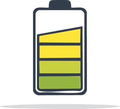 Battery Charge Level Indicator Icon Illustrates Power Status and Energy Usage vector