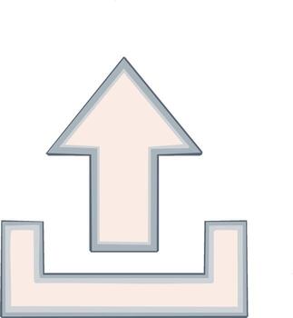 Simple Illustrated Upload Icon with an Upward Arrow for Data Transfer vector