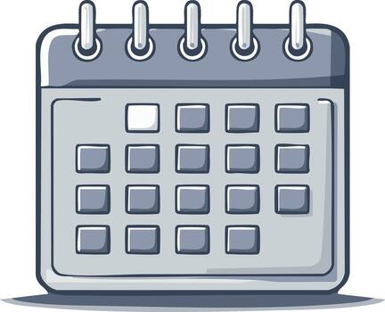 Hand-drawn calendar icon with marked date, event scheduling symbol for planning and reminders vector
