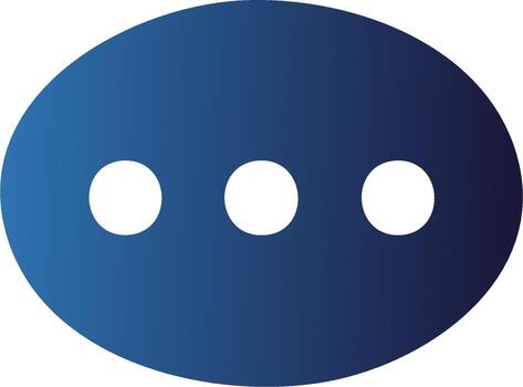 Three Dots Symbol - Abstract Ellipse with Gradient Indicating More Options vector