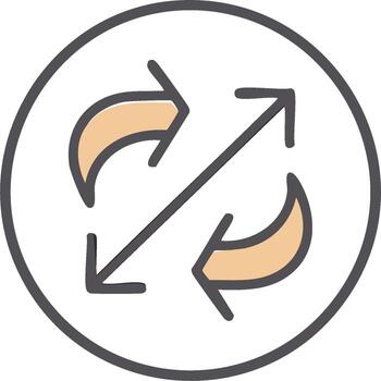Exchange Arrows Icon Within a Circle Showing Interaction and Rotation vector