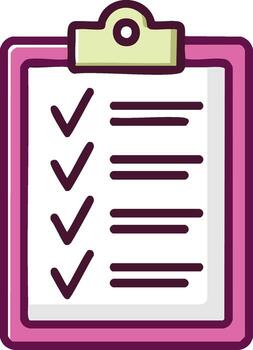 garabatear de un portapapeles con terminado Lista de Verificación a representar planificación y tarea administración vector
