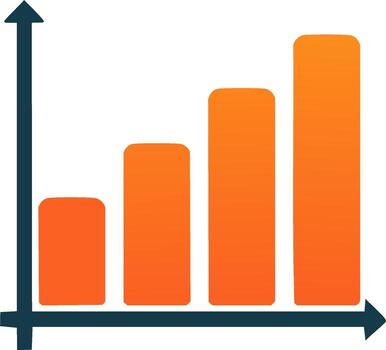 Ascending Bar Chart Displaying Growth Trend with Upward Moving Arrows vector