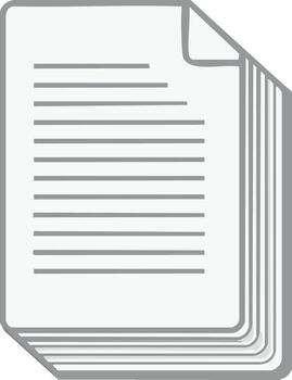 Icon of a Stack of Papers with Text Lines. Document Illustration for Design vector
