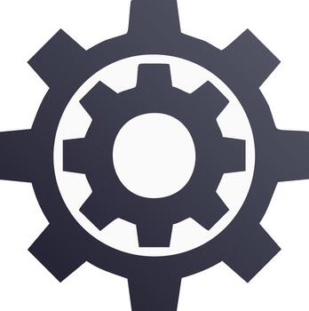 Gradient gear icon representing settings options and system configuration vector
