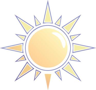 Radiant Sun Icon with Sharp Rays in Soft Gradient Shades Art vector