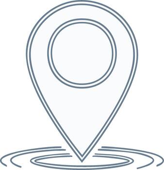 Simple location marker icon with concentric circles representing placement or vicinity vector