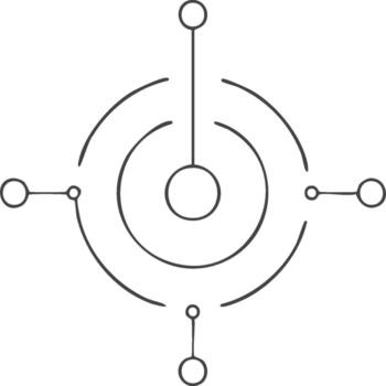 Minimalist Abstract Technology Icon Symbolizing Connection, Network, Target, or Centralized System vector