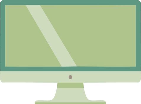 Flat Design Illustration of a Modern Desktop Computer with a Green Screen vector