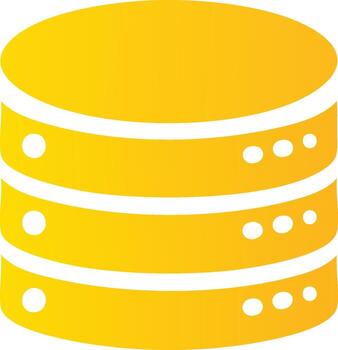 estilizado amarillo datos almacenamiento servidor icono ilustración, moderno base de datos tecnología y datos nube conceptual diseño vector