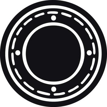 Elegant decorative circular element with segmented lines and small dot accents for design embellishment vector