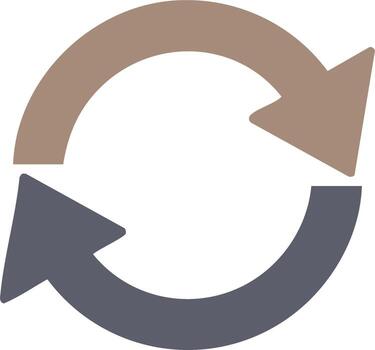 Two Circular Arrows Repeating Cycle Symbol Concept Graphic Design vector