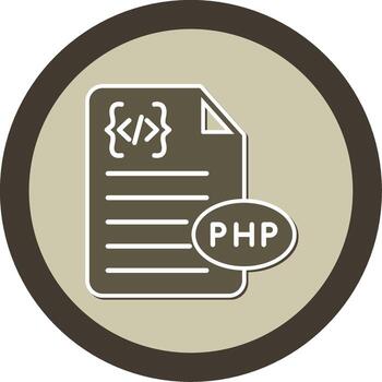 PHP Backend Script File Glyph Dual Tone Sticker Circle vector