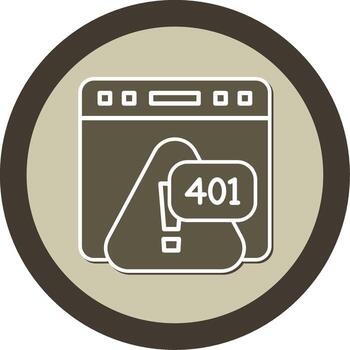 Error 401 Unauthorized Access Attempt Glyph Dual Tone Sticker Circle vector