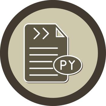 Python Programming Language Icon Glyph Dual Tone Sticker Circle vector