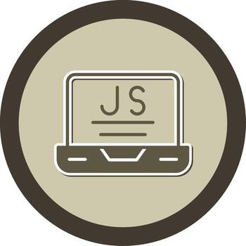 Node js Runtime Environment Glyph Dual Tone Sticker Circle vector