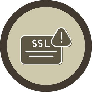 SSL Certificate Verification Error Glyph Dual Tone Sticker Circle vector
