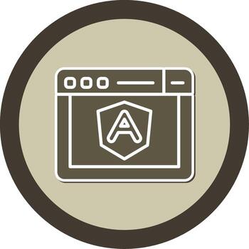 angular Interfaz marco de referencia glifo doble tono pegatina circulo vector